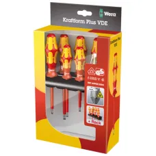 Набор отверток WERA диэлектрических Kraftform Plus 160 i/7 VDE 7шт + стойка