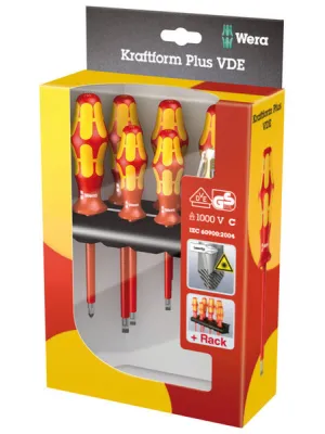 Набор отверток WERA диэлектрических Kraftform Plus 160 i/7 VDE 7шт + стойка
