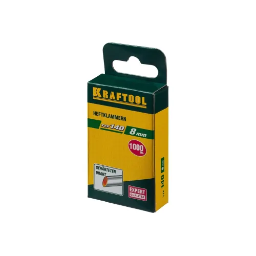 Скобы KRAFTOOL закаленные (1000 шт) 8 мм, зеленые (31680-08)