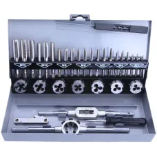 Набор метчиков и плашек FEIDA TOOLS (TD3201/TD028) 32 шт, М3-4-5-6-8-10-12, металл.кейс (106п)