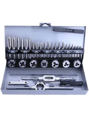 Набор метчиков и плашек FEIDA TOOLS (TD3201/TD028) 32 шт, М3-4-5-6-8-10-12, металл.кейс (106п)
