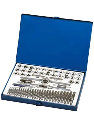 Набор метчиков и плашек FEIDA TOOLS (TD6001) 60шт металл.коробка (125п)