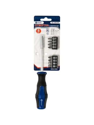 Отвёртка КОБАЛЬТ Ultra Grip с набором бит CR-V (9шт) блистер (646-676)