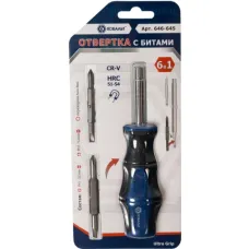 Отвёртка КОБАЛЬТ Ultra Grip с набором двусторонних бит CR-V (3шт) (646-645)