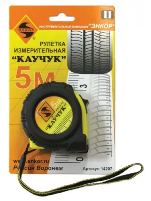 Рулетка ЭНКОР 5м Каучук (14207э)