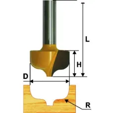 Фреза ЭНКОР (9278) пазовая фасонная ф.31.3х16 хв.8мм r6.4