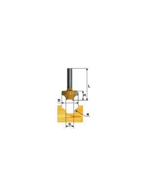 Фреза ЭНКОР пазовая фасонная ф.50.8х25мм R19 хв12мм (9294э)