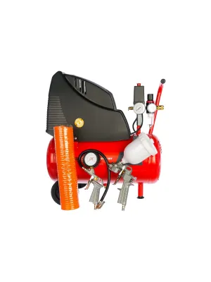 Компрессор FUBAG HOUSE MASTER KIT, 1.1кВт, 24л, безмасляный, 5 предметов оснастки