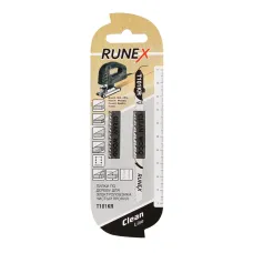 Пилки для лобзиков RUNEX, 100x75 мм 10/21 з/д (древес,ДСП,пластмасса h=4-30mm)чистая распил.Т101KR 2шт/уп