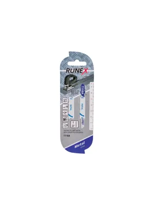 Пилки для лобзиков RUNEX, 75x50 мм, 21 з/д (сталь, цв.мет., пласт. h=1,5-3 mm) T118A 2шт/уп