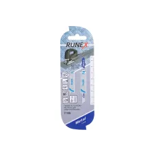 Пилки для лобзиков RUNEX, 75x50 мм, 32з/д (сталь, цв.мет., пласт. h = 0,9-1,2 mm) T118G 2шт/уп