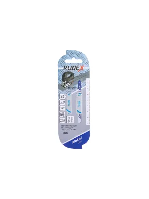 Пилки для лобзиков RUNEX, 75x50 мм, 32з/д (сталь, цв.мет., пласт. h = 0,9-1,2 mm) T118G 2шт/уп