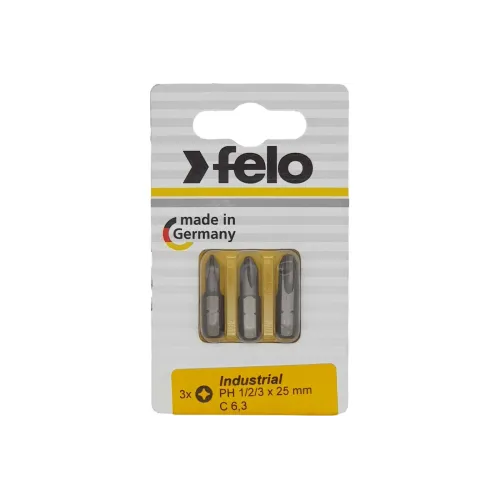 Бита FELO PH 1, PH 2, PH 3х25 3шт. блистер (02293116)