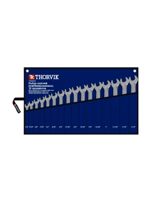 Набор ключей THORVIK CWIS0016 гаечных комбинированных дюймовых в сумке 1/4