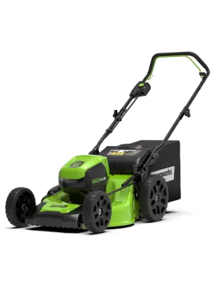 Аккумуляторная газонокосилка GREENWORKS GD60LM46HP, 60В, 4 А.ч, зу, шир. скаш. 46 см, 60 л, 7 уровней, б/щ, 3в1, мульч, без АКБ и ЗУ