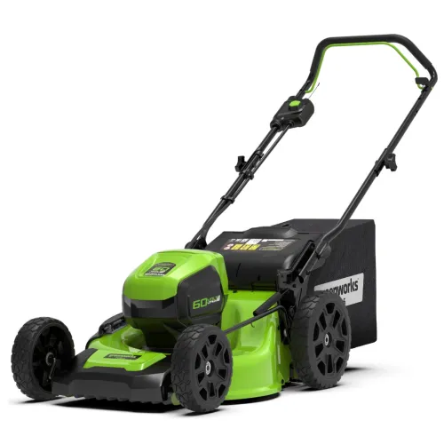 Аккумуляторная газонокосилка GREENWORKS GD60LM46HP, 60В, 4 А.ч, зу, шир. скаш. 46 см, 60 л, 7 уровней, б/щ, 3в1, мульч, без АКБ и ЗУ