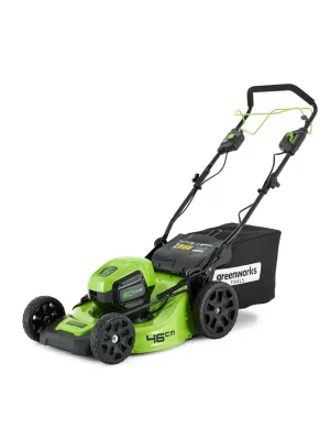 Аккумуляторная газонокосилка GREENWORKS GD60LM46SP, 60В, акб 4 а/ч, зу, привод шир. скаш. 46 см, 60 л, 7 уровней, б/щ