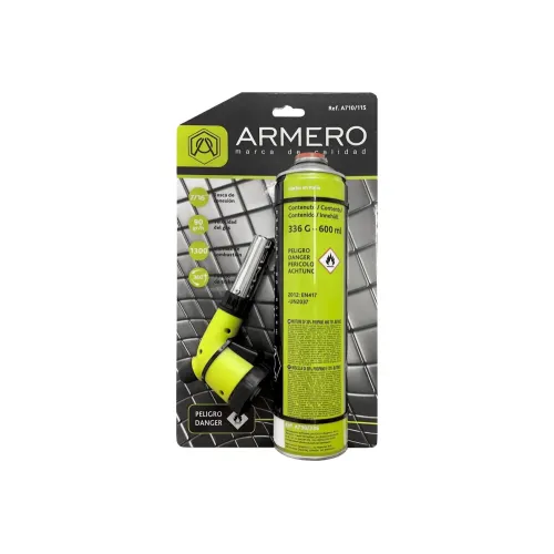 Баллон газовый ARMERO 336г/600мл + Горелка газовая с пьезоподжигом - набор (A710/115)