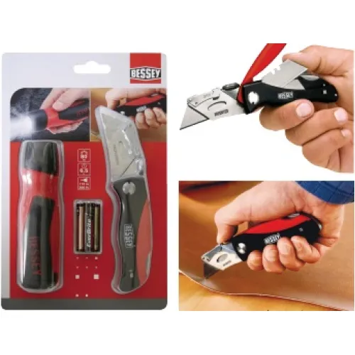 Набор складной нож и светодиодный фонарь BESSEY