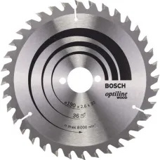 Диск пильный BOSCH 190_30 z36 по дереву (2608640616) OPTILINE