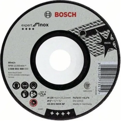 Круг шлифовальный BOSCH INOX 125x6мм (2608602488)