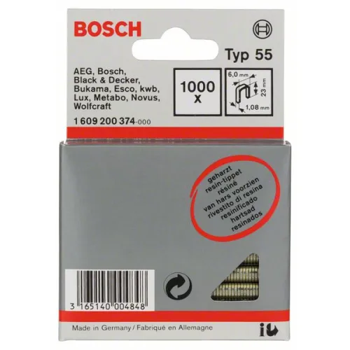 Скобы BOSCH 23/4мм (1000шт) (1609200374)