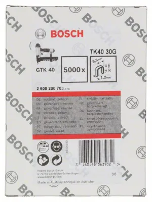 Скобы BOSCH для GTK40 TK40 30G 5000шт. (2608200703)