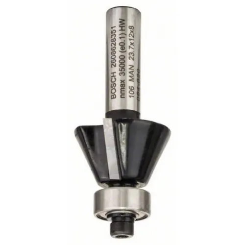 Фреза BOSCH кромочная конусная фасочная 25гр. 23,7x12х8мм Z2 (2608628351)